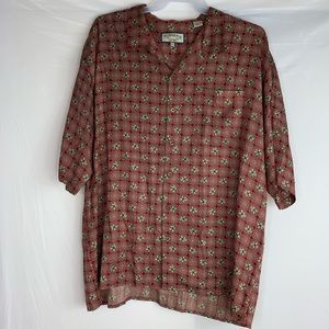 Pussers Hawaiian Shirt Red Floral Short Sleeve